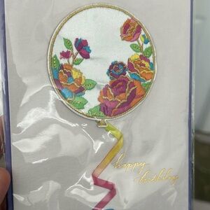 Papyrus Floral Embroidered Balloon Card